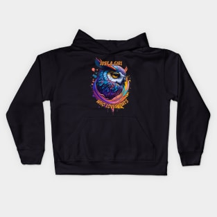 Just A Girl Who Loves Owls Splash Art Kids Hoodie